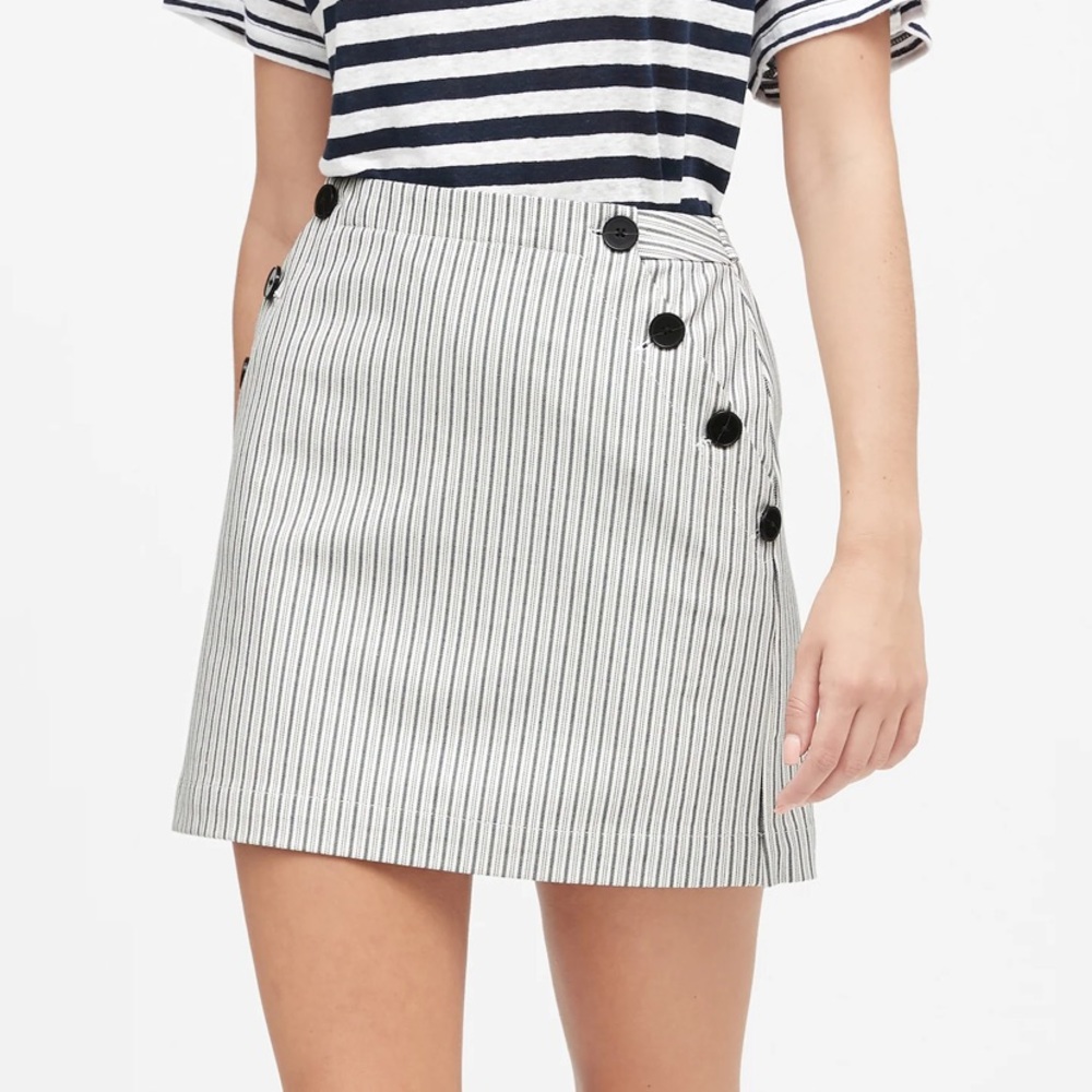 Bi-Stretch Sailor Mini Skirt